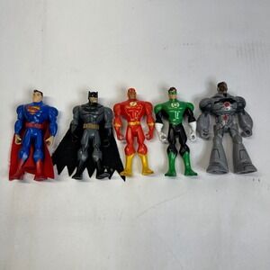 Justice League DC Comics 5‎ Action Fig 2012 Set Supe Batman Flash Lantern Cyborg